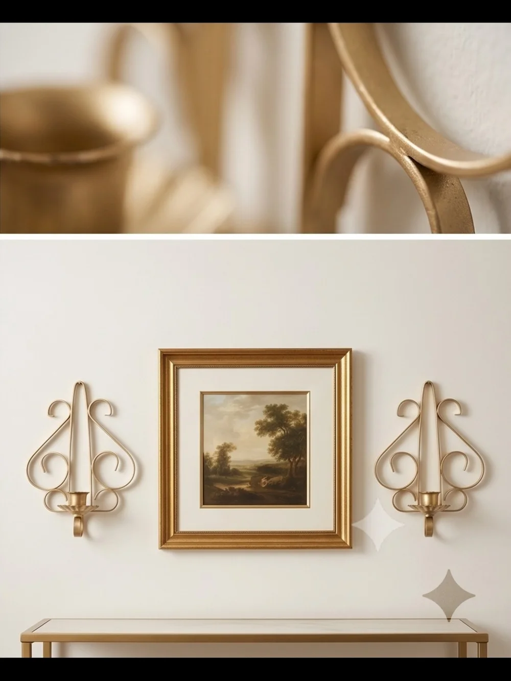 Gold Metal Wall Candle Sconces